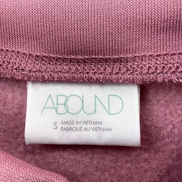 ABOUND Cropped Sweatshirt Womens Small Cozy Fleece Pink‎ Mauve Lounge Athleisure - Picture 2 of 7